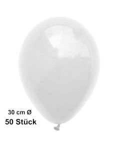 Luftballon Weiß, Pastell, gute Qualität, 50 Stück