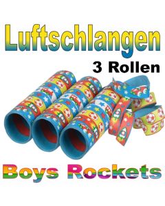 Luftschlangen Boys Rockets, 3 Rollen