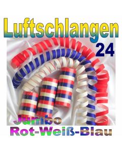 Luftschlangen Jumbo Rot-Weiß-Blau, 24 Rollen