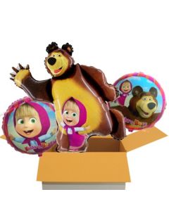 3 Luftballons aus Folie Mascha und der Bär, 1 großer Ballon und 2 kleine Ballons