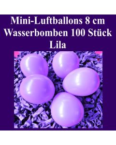 Mini Luftballons, 8 cm, 3", Wasserbomben, 100 Stück, Lila