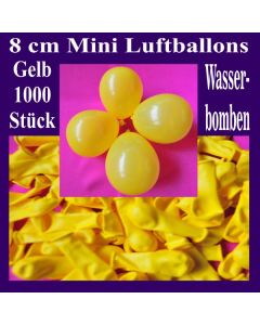 Mini Luftballons, 8 cm, 3", Wasserbomben, 1000 Stück, Gelb
