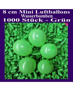 Mini Luftballons, 8 cm, 3", Wasserbomben, 1000 Stück, Grün