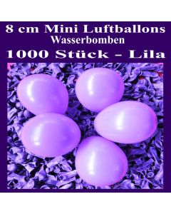 Mini Luftballons, 8 cm, 3", Wasserbomben, 1000 Stück, Lila