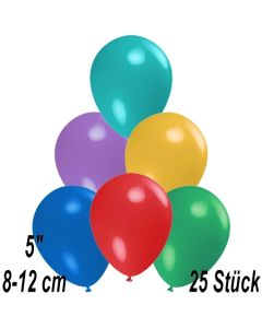 Luftballons 12 cm, Bunt gemischt, 25 Stück