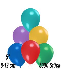 Luftballons 12 cm, Bunt gemischt, 5000 Stück
