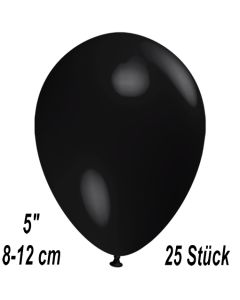 Luftballons 12 cm, Schwarz, 25 Stück
