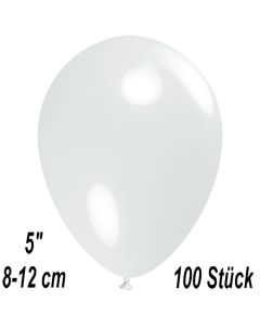 Luftballons 12 cm, Weiß, 100 Stück