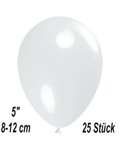 Luftballons 12 cm, Weiß, 25 Stück