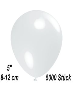 Luftballons 12 cm, Weiß, 5000 Stück