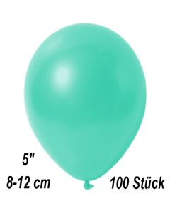 Kleine Metallic Luftballons, 8-12 cm,  Aquamarin, 100 Stück  
