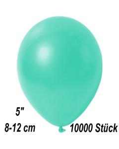 Kleine Metallic Luftballons, 8-12 cm, Aquamarin, 10000 Stück  