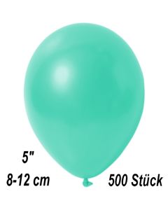 Kleine Metallic Luftballons, 8-12 cm,  Aquamarin, 500 Stück  