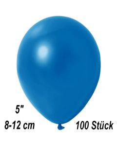 Kleine Metallic Luftballons, 8-12 cm,  Blau, 100 Stück