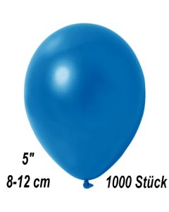Kleine Metallic Luftballons, 8-12 cm, Blau, 1000 Stück
