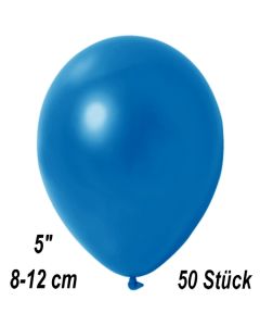 Kleine Metallic Luftballons, 8-12 cm,  Blau, 50 Stück