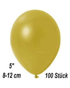 Kleine Metallic Luftballons, 8-12 cm, Champagnergold, 100 Stück