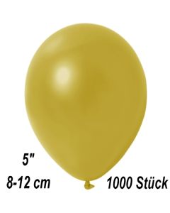 Kleine Metallic Luftballons, 8-12 cm, Champagnergold, 1000 Stück