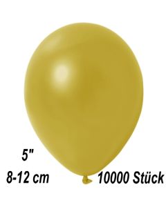 Kleine Metallic Luftballons, 8-12 cm, Champagnergold, 10000 Stück