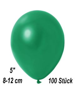 Kleine Metallic Luftballons, 8-12 cm, Dunkelgrün, 100 Stück