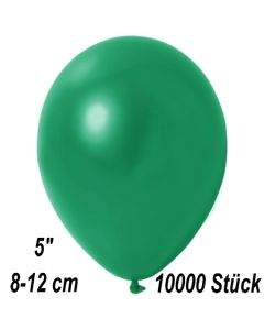 Kleine Metallic Luftballons, 8-12 cm, Dunkelgrün, 10000 Stück