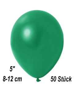 Kleine Metallic Luftballons, 8-12 cm, Dunkelgrün, 50 Stück