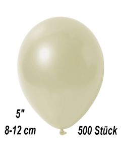 Kleine Metallic Luftballons, 8-12 cm, Elfenbein, 500 Stück