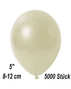 Kleine Metallic Luftballons, 8-12 cm, Elfenbein, 5000 Stück