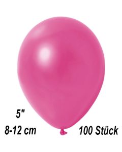 Kleine Metallic Luftballons, 8-12 cm, Fuchsia, 100 Stück