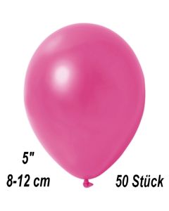 Kleine Metallic Luftballons, 8-12 cm, Fuchsia, 50 Stück