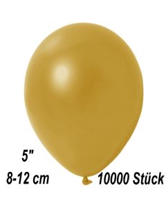 Kleine Metallic Luftballons, 8-12 cm, Gold, 10000 Stück