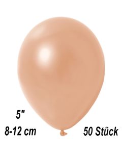 Kleine Metallic Luftballons, 8-12 cm, Lachs, 50 Stück