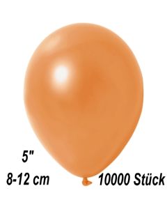 Kleine Metallic Luftballons, 8-12 cm, Orange, 10000 Stück