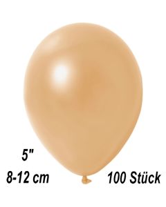 Kleine Metallic Luftballons, 8-12 cm, Pfirsich, 100 Stück