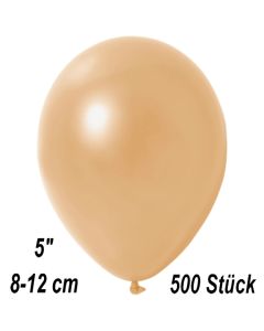 Kleine Metallic Luftballons, 8-12 cm, Pfirsich, 500 Stück
