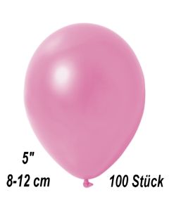 Kleine Metallic Luftballons, 8-12 cm, Rosa, 100 Stück