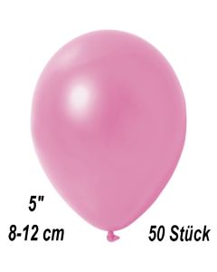Kleine Metallic Luftballons, 8-12 cm, Rosa, 50 Stück