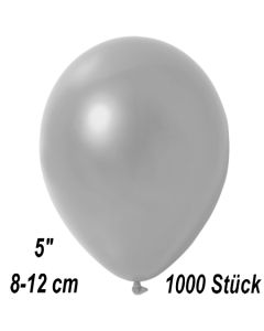 Kleine Metallic Luftballons, 8-12 cm, Silber, 1000 Stück