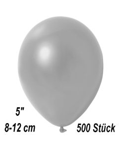 Kleine Metallic Luftballons, 8-12 cm, Silber, 500 Stück