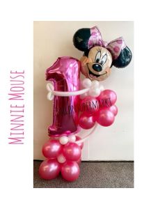 Ballon-Deko zum 1. Geburtstag Minnie Mouse