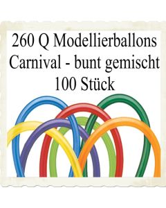 Modellierballons Qualatex 260Q Carnival Mix Luftballons zum Modellieren