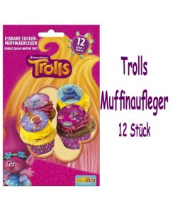 Cupcakedekoration Trolls Muffinaufleger zum Kindergeburtstag