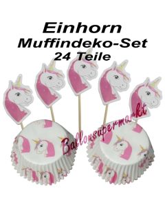 Einhorn Muffinset zum Kindergeburtstag, 24 Teile