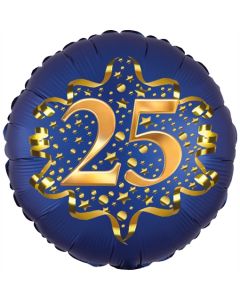 Satin Navy Blue Zahl 24 Luftballon aus Folie zum 23. Geburtstag, 45 cm, Satin Luxe, heliumgefüllt