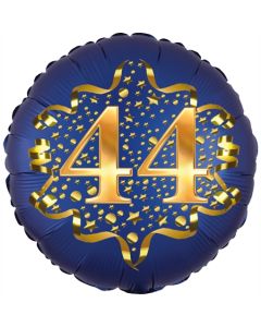 Satin Navy Blue Zahl 44 Luftballon aus Folie zum 44. Geburtstag, 45 cm, Satin Luxe, heliumgefüllt