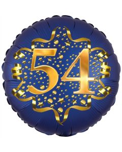 Satin Navy Blue Zahl 54 Luftballon aus Folie zum 54. Geburtstag, 45 cm, Satin Luxe, heliumgefüllt