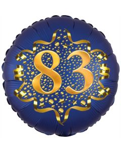 Satin Navy Blue Zahl 83 Luftballon aus Folie zum 83. Geburtstag, 45 cm, Satin Luxe, heliumgefüllt