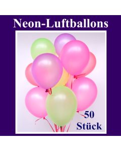 Neon-Luftballons, 20 cm, 50 Stück