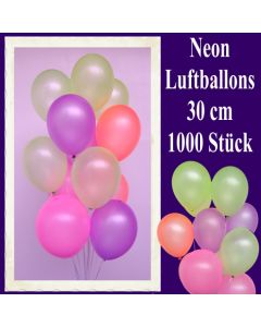 Neon-Luftballons, 30 cm, 1000 Stück