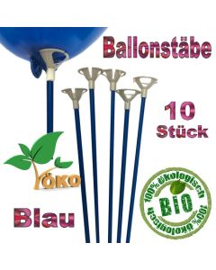 Öko-Ballonstäbe blau, 10 Stück